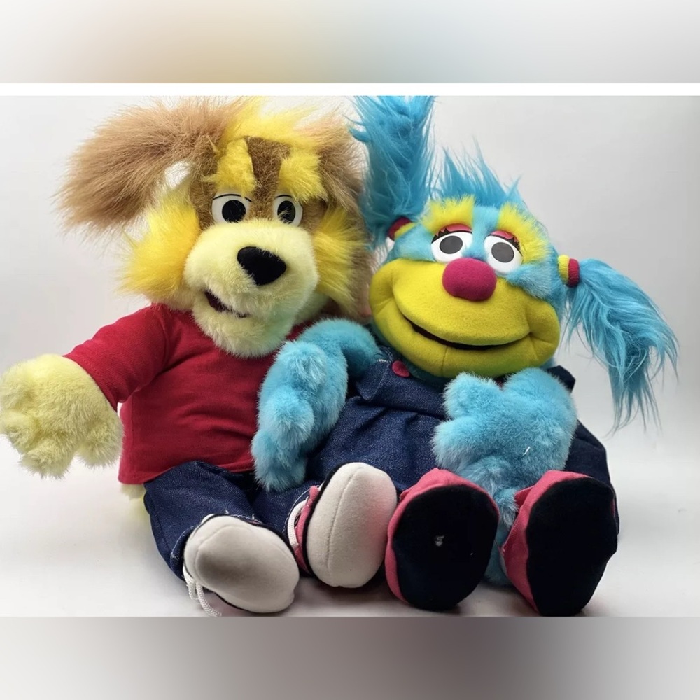 Vintage Scott Foresman Annie & Jake 13” Plush Full Body Hand Puppet set